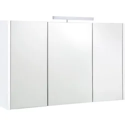 Spiegelschrank Akira, 1000 mm Breite (Ausführung: Spiegelschrank Akira mit LED-Beleuchtung 3 Türen 1000x700x155mm Weiß hochglanz)