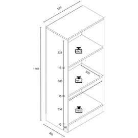 VCM Dilos Büroschrank 114 x 52 x 30 cm Braun/Weiß