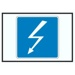 Hochspannungsleitung Kreuzt Symbol A0 Rückseite selbstklebend