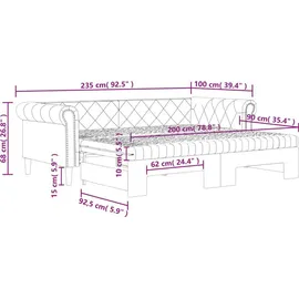 vidaXL Tagesbett 90 x 200 cm Schwarz
