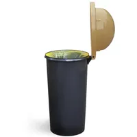 KUEFA Müllsackständer HD 60L Mülleimer Gelber Sack, mit Einwurf, inkl. Klemm-Ring, UV-Stabil, 60 Liter braun