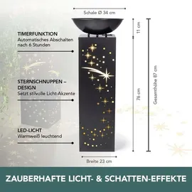Easy Maxx LED Dekosäule 87 cm Beton-Optik Pflanzschale grau