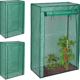 Relaxdays Tomatengewächshaus 1 x 0,5 x 1,5 m dunkelgrün 3 St.