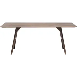 Esstisch WHITEOAK, braun (nussbaum natur geölt, nussbaum natur geölt), B:220cm H:75cm T:100cm, Tische, extravagantes Design in hochwertiger Qualität