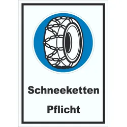 Schneekettenpflicht Schild A4 (210x297mm)