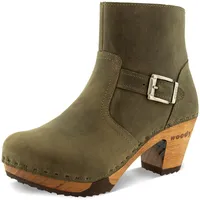 Woody Damen Tina Clog Stiefelette, Olive, 42 EU