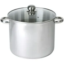 BAUMALU Caterer inox 32 cm + Rundum-Inox-Glasdeckel 19 cl Versilbertes Rundes Inox
