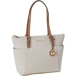 Michael Kors Shopper Jet Set Item EW TZ Tote MK Signature Vanilla/Acorn Nude Damen 