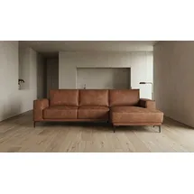 OTTO home Ecksofa OTTO HOME "Polsterecke Oland, Struktur, Flachgewebe, Luxus-Microfaser, Boucle", braun (cognac), B:280cm H:85cm T:152cm, Struktur weich (100% Polyester);Luxus-Microfaser (100% Polyester);Webstoff (100% Polyester), Sofas, Ecksofa, L-Form, 280 cm,