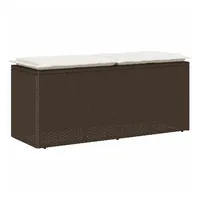 VidaXL Gartenbank mit Kissen Braun 110x40x44 cm Poly Rattan