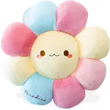 Aodafei Bunte Kissen Sonnen-Blume Bodenkissen Mädchen Blumenform Sitzpolster Plüsch Tatami Blumenförmiges Stuhl Kissen für Kinderzimmer Hause Sofa Dekoration,Φ65 cm,Pink Blau