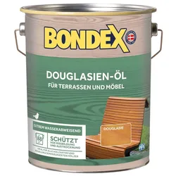 BONDEX Gartenholz Douglasien-Öl, Wasser-stop Abperleffekt, Wetterschutz, UV-Schutz, 4 l