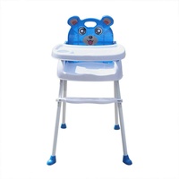 Babyhochstuhl 4-in-1 tragbarer Hochstuhl mit Tablett, Hochstuhl für Babys, verstellbar, Kinderhochstuhl, Grün/Blau/Rosa (Blau)