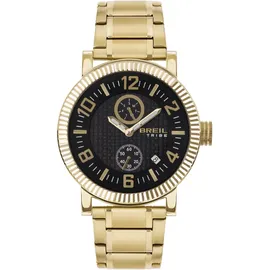 Breil BPM Herren Armbanduhr mit Armband aus Stahl, in der Farbe: Gold/Schwarz, Gehäusedurchmesser: 43 mm, EW0591