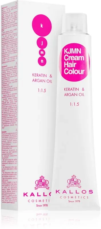 Kallos KJMN Professional Cream Hair Colour Keratin & Argan Oil Haarfarbe mit Keratin und Arganöl Farbton 7.0 Medium Blond 100 ml
