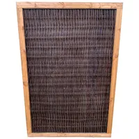 bambus-discount.com Sichtschutzelement aus Weide Cornwell mit 150 x 90cm natürlich in Holzrahmen eingewoben - Sichtschutzwand aus Weidenruten 1,5m x 0,9m