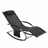 SoBuy OGS28 Sonnenliege 150 x 60 x 22 cm Schwarz
