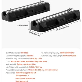 Vevor Bodenkonsole für Mini-Split-Klimaanlagen Dämpfungssockel 9000–36000 BTU
