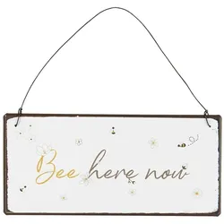 IB Laursen Metallschild Bee here now, 15x7 cm