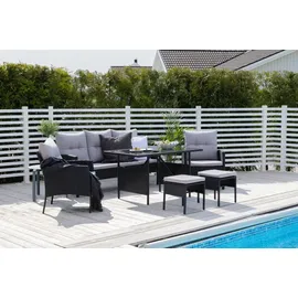 VCM Knock Dining-Loungeset 6-tlg. grau/schwarz