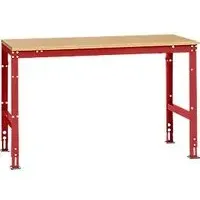 Manuflex Grundtisch UNIVERSAL Standard, Tischplatte Multiplex, 1500x800, rubinrot