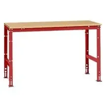 Manuflex Grundtisch UNIVERSAL Standard, Tischplatte Multiplex, 1500x800, rubinrot