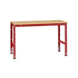 Manuflex Grundtisch UNIVERSAL Standard, Tischplatte Multiplex, 1500x800, rubinrot