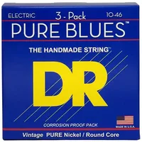 DR Strings PHR-10 Pure Blues -10-46, Elektrogitarre 3-Pak