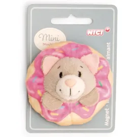 NICI Mini MagNICI Katze mit Donut 7 cm grau