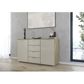 OTTO home Kombikommode 120 x 81 x 42 cm Eiche Artisan / Beige