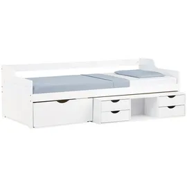 Homestyle4u Kinderbett Weiß Einzelbett Bettgestell Lattenrost 1422