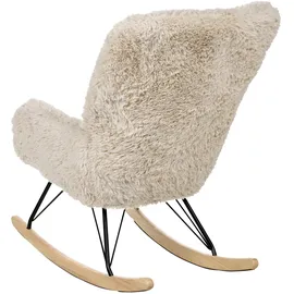 Beliani Schaukelsessel AKRA Webpelz 0 x 0 x 0 cm Hellbeige