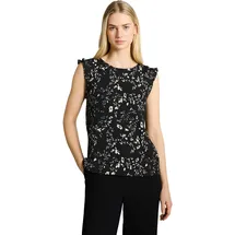 Tom Tailor Loose Fit Top in Crinkle-Optik, Black, L