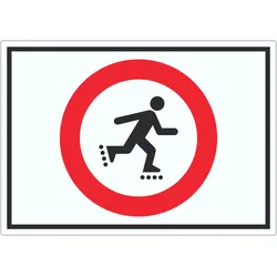 Inliner laufen verboten Symbol Aufkleber A1 (594x841mm)