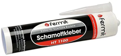 Schamott- und Dichtschnurkleber FERMIT HT 1100 - bis 1.100 °C - Farbe beige - Kartusche 310 ml ** 1l/15,45 EUR