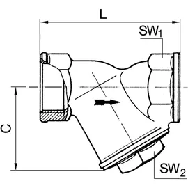 Riegler Ventil Schmutzfänger G 1 DN 25 MW 0,6 mm