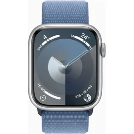 Apple Watch Series 9 GPS + Cellular 45 mm Aluminiumgehäuse silber, Sport Loop winterblau One Size