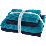 Vossen Frottierset Batoni Set, Blau, Textil, 4-teilig, Uni, ISO 9001, Fkt, Made in Austria, Oeko-Tex® Standard 100, hochwertige Qualität, Badtextilien, Handtuch-Sets