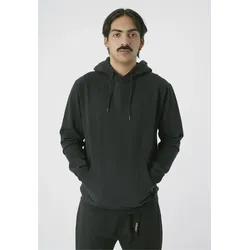 Kapuzensweatshirt CLEPTOMANICX "Ligull", Herren, Gr. XXL, schwarz, 100% Baumwolle, meliert, casual, normal, ohne Ausschnitt, Langarm, Sweatshirts, mit lockerem Schnitt