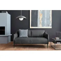 W.SCHILLIG 2,5-Sitzer sally Designsofa, Loungesofa, bequem, schmale Armlehnen, Breite 174cm, mit Metallfüßen in Schwarz pulverbeschichtet, Breite 174 cm grau