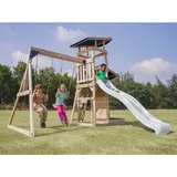 AXI Spielturm Malik mit Doppelschaukel Braun und Rutsche Weiß FSC®