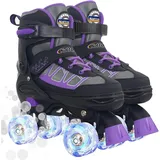 Kinder Rollschuhe für Mädchen, Lila Verstellbare Rollschuhe für Größere Kinde...