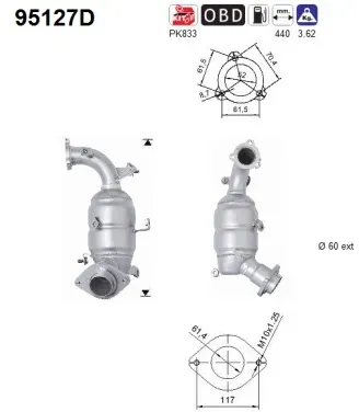 AS Katalysator 95127d für TOYOTA