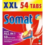 Somat 10 All in 1 Extra: XXL Packung mit 54 Spülmaschinen-Tabs für eine extra kraftvolle Reinigung, mit Edelstahl-Glanzfunktion, aktiv ab 40°C, phosphatfrei