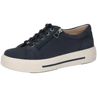 CAPRICE Damen Sneaker flach aus Leder mit Reißverschluss, Blau (Ocean Suede), 39 EU