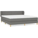 vidaXL Boxspringbett mit Matratze Dunkelgrau 180x200 cm Stoff1372055