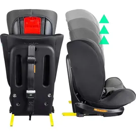 XOMAX XZ-16 Kindersitz drehbar 360° mit ISOFIX und Liegefunktion I mitwachsend I 0-36 kg, 0-12 Jahre, Gruppe 0/1/2/3 I 5-Punkt-Gurt und 3-Punkt-Gurt I Bezug abnehmbar, waschbar I ECE i-Size 129R