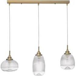 Nova Luce 9731216 Mond E14 Pendelleuchte Gold, Transparent