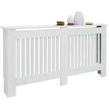 ECD Germany Heizkörperverkleidung Landhausstil 152x19x82 cm Weiß