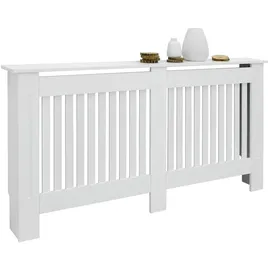ECD Germany Heizkörperverkleidung Landhausstil 152x19x82 cm Weiß
